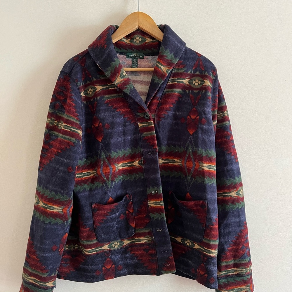 Ralph Lauren Navy Red Green Southwestern Jacket